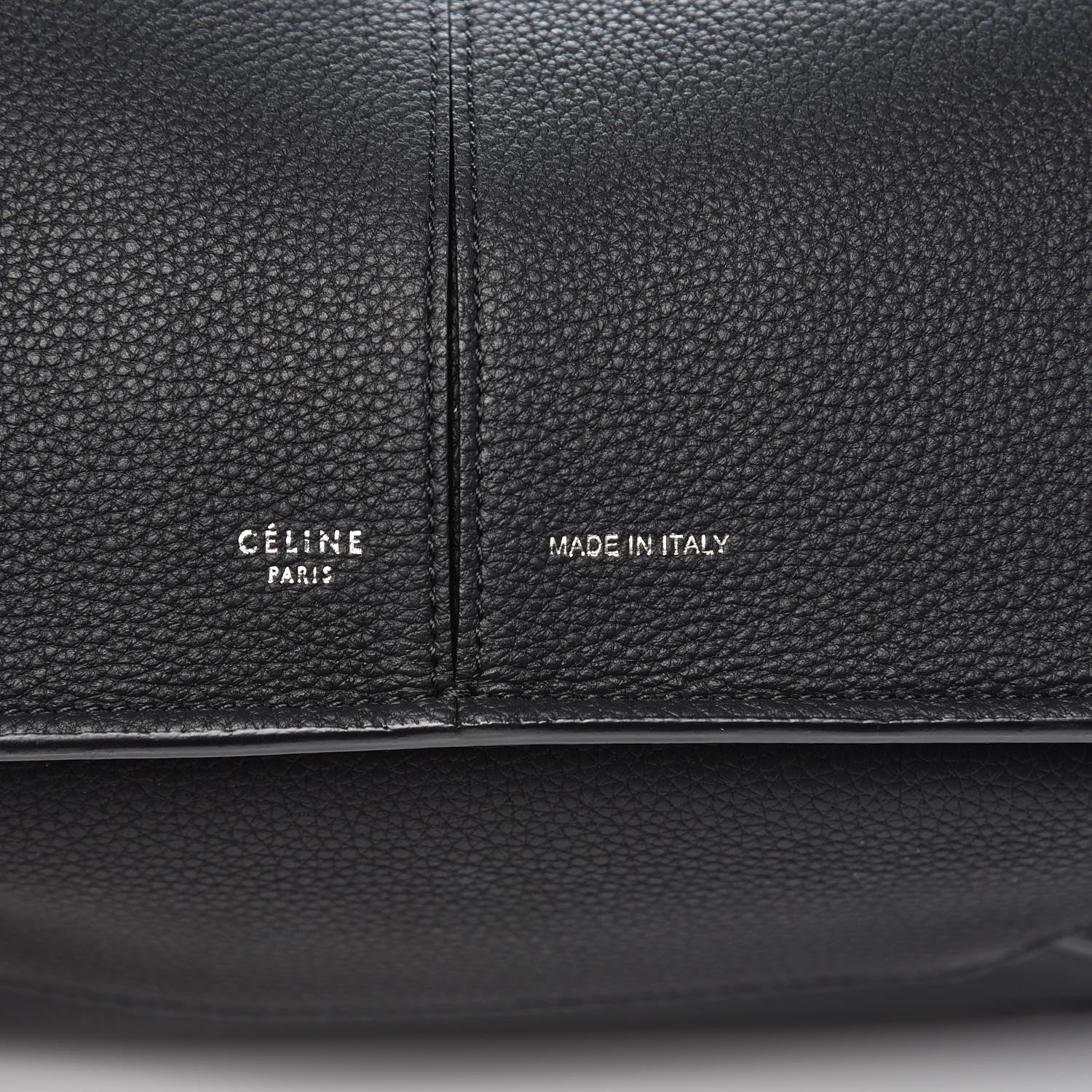 Celine Baby Grained Calfskin Medium Tri-Fold Bag Black 6 of 8