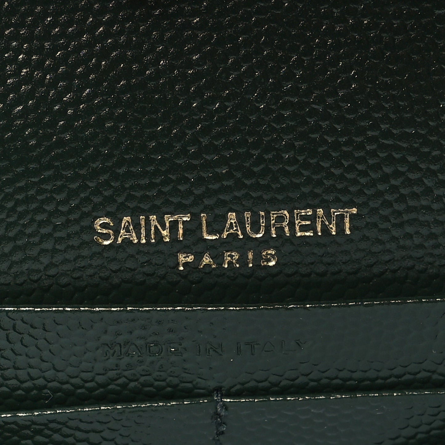 Grain De Poudre Matelasse Chevron Monogram Chain Wallet Dark Green