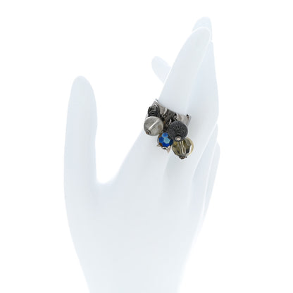 Chanel Ruthenium Beaded CC Star Ring 6.25 2 of 4