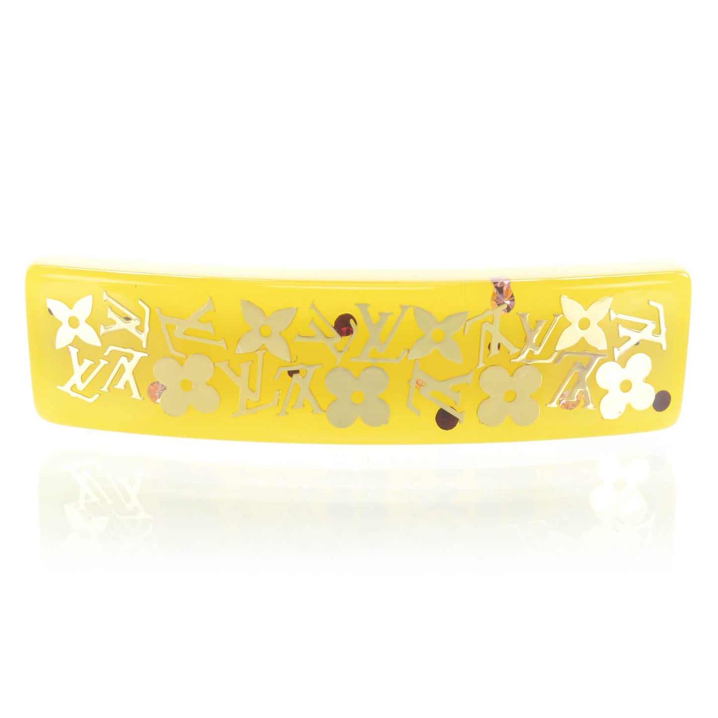 Monogram Inclusion Barrette Yellow