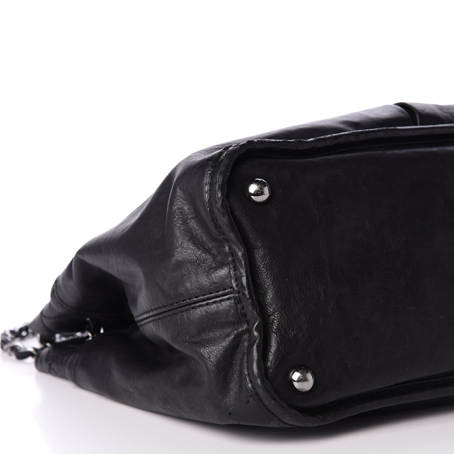 Chanel Lambskin Stitched Shopper Tote Black 7 of 10