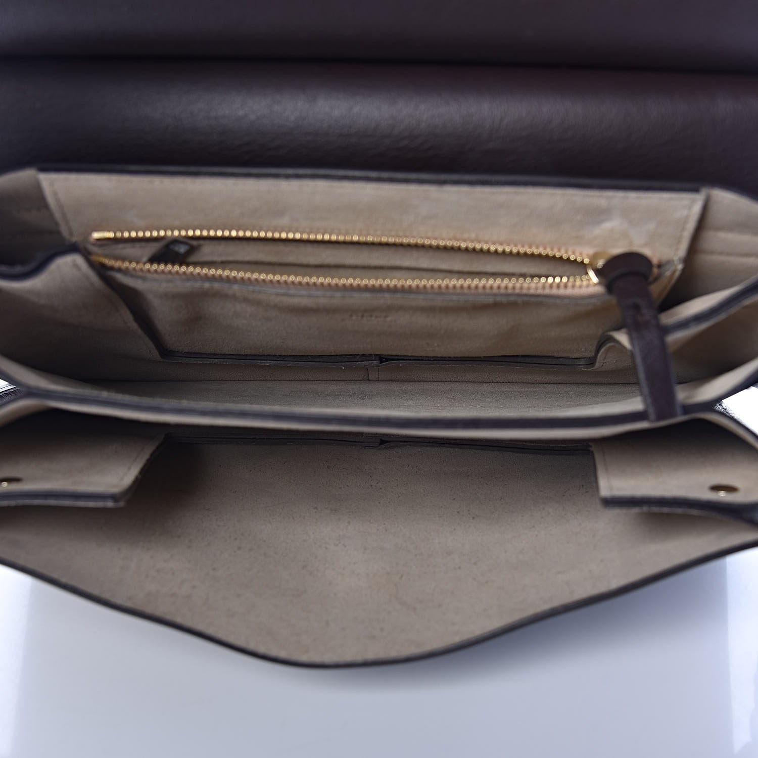 Chloe Calfskin Suede Medium Faye Shoulder Bag Carbon Brown 5 of 10
