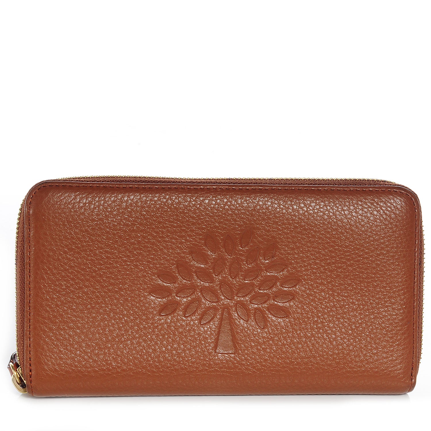 Mulberry Pebbled Leather Effie Zip Around Long Wallet Oak 1 of 8