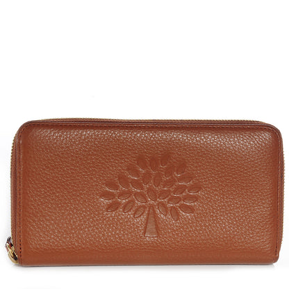 Mulberry Pebbled Leather Effie Zip Around Long Wallet Oak 1 of 8