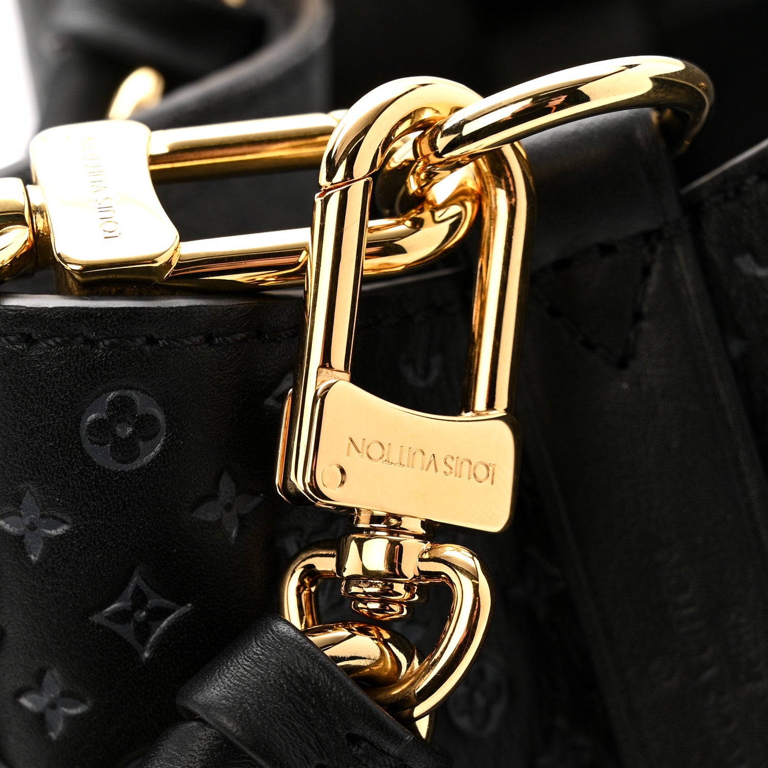 Louis Vuitton Calfskin Nanogram Embossed Neonoe BB Black 12 of 14