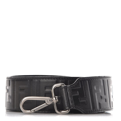 Fendi Calfskin FF 1974 Embossed Strap You Black 1 of 4