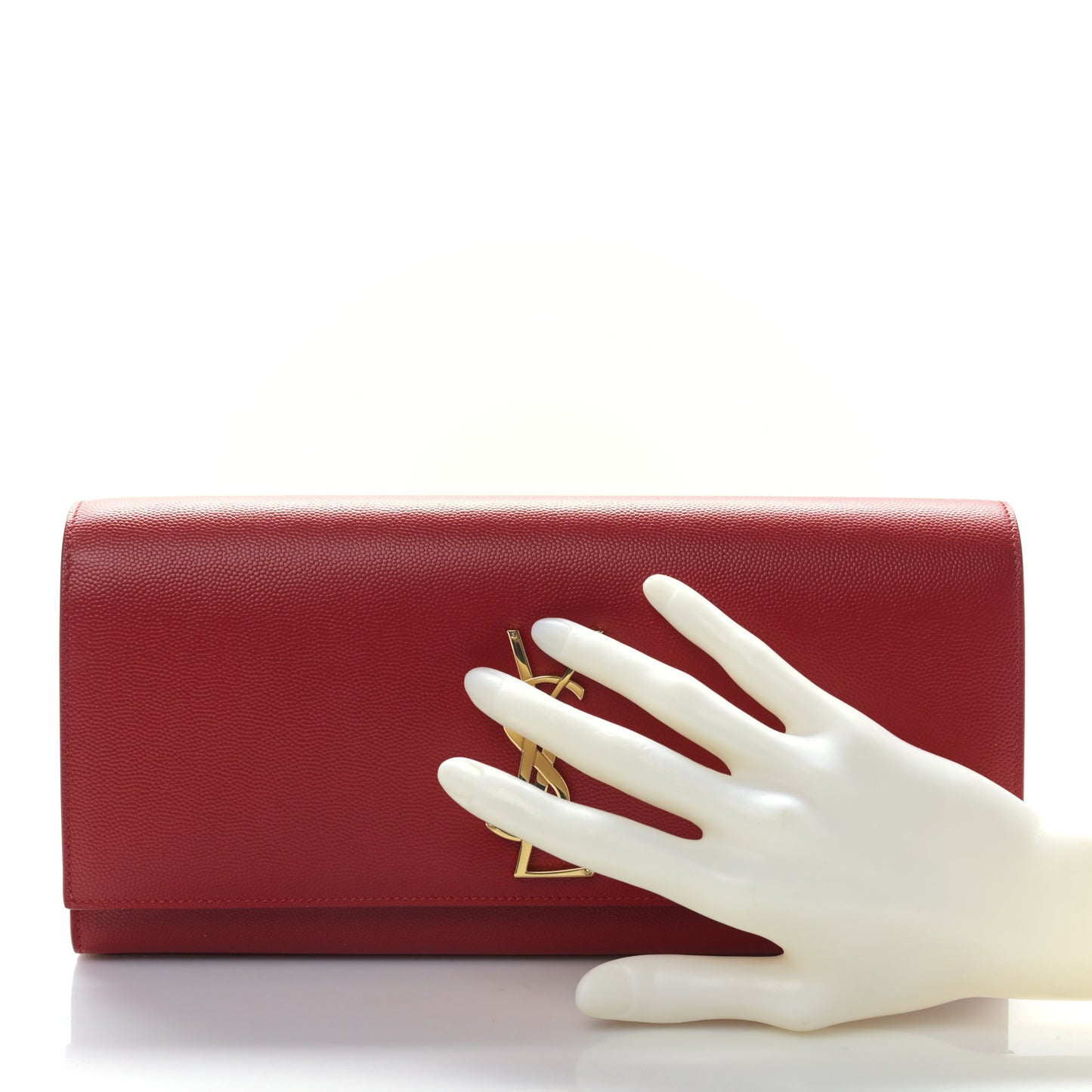 Grain De Poudre Monogram Cassandre Clutch Rouge Orient