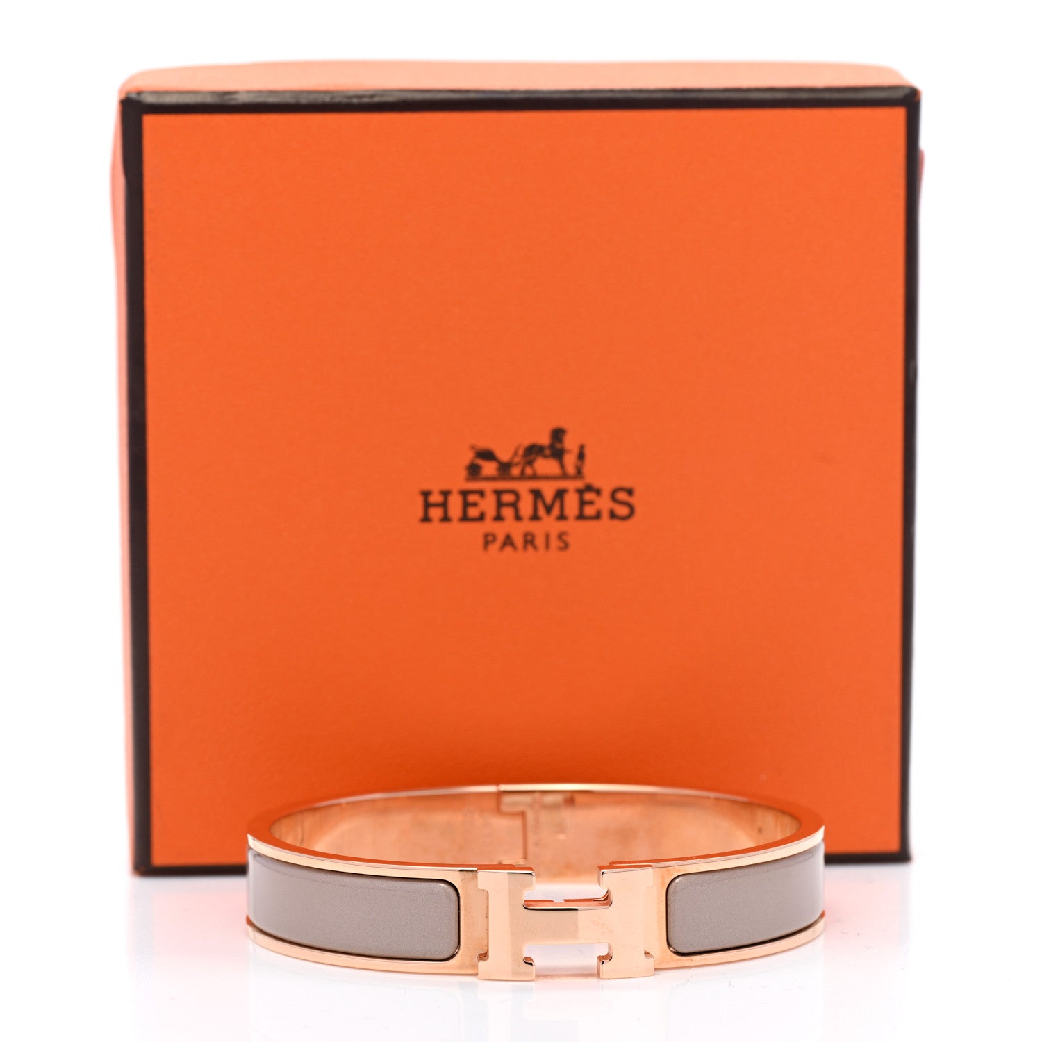 Hermes Enamel Narrow Clic Clac H Bracelet GM Marron Glace 5 of 5