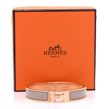 Hermes Enamel Narrow Clic Clac H Bracelet GM Marron Glace 5 of 5