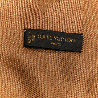 Louis Vuitton Silk Wool Monogram Shawl Cappuccino 3 of 6
