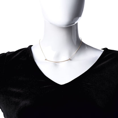 Tiffany 18K Rose Gold T Smile Pendant Necklace 2 of 6