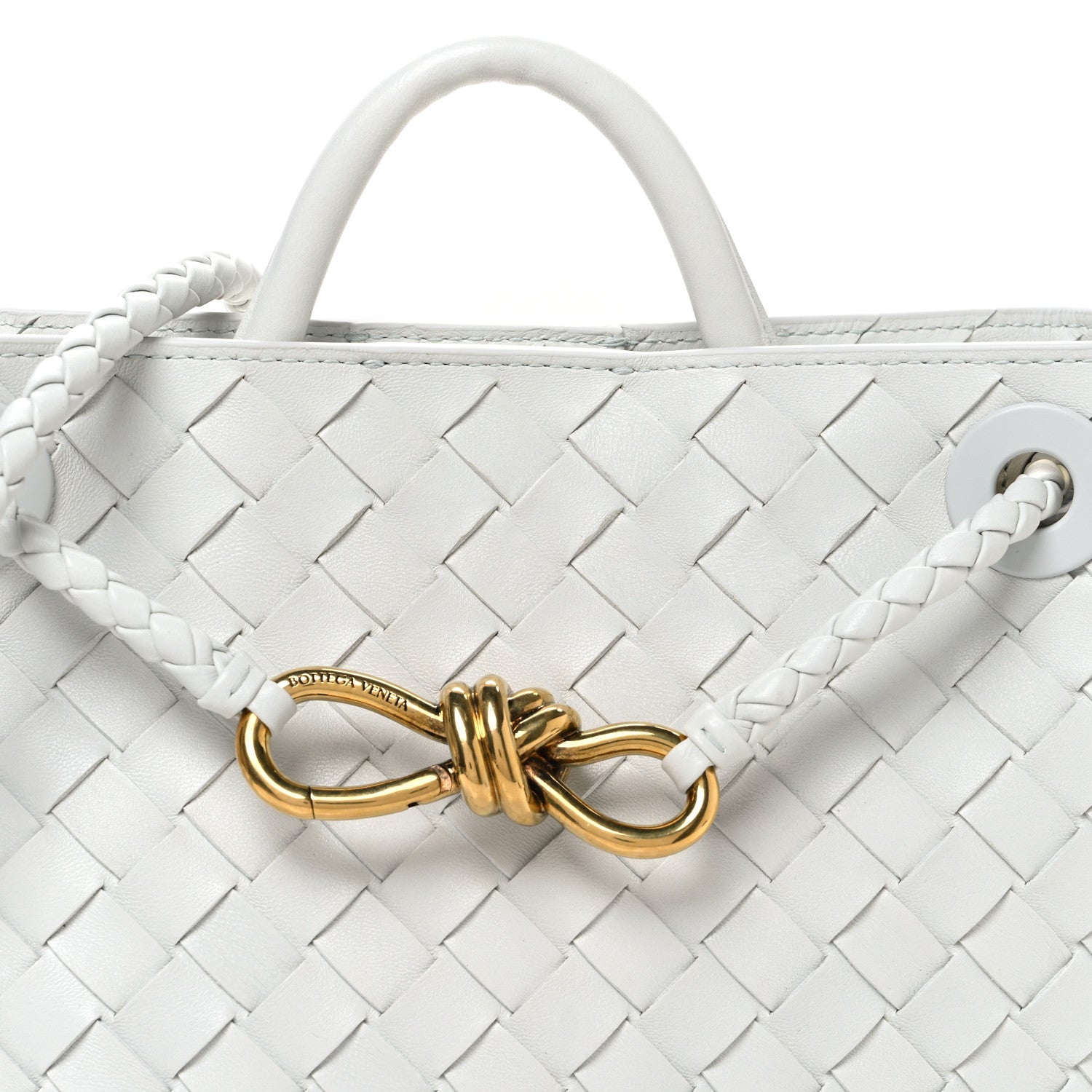 Bottega Veneta Nappa Intrecciato Small Andiamo Shoulder Bag Hoarfrost 7 of 9