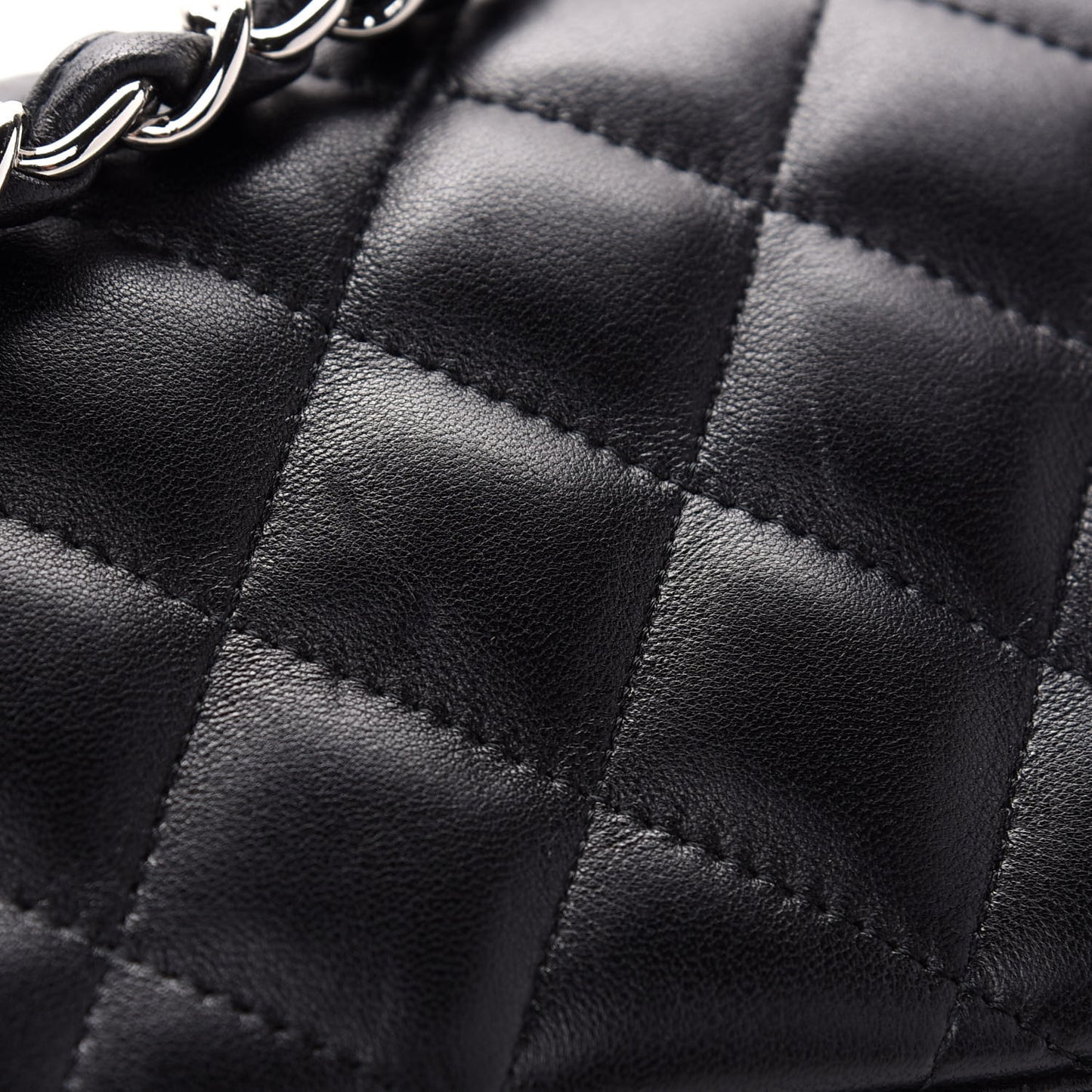Lambskin Quilted Jumbo Double Flap Black