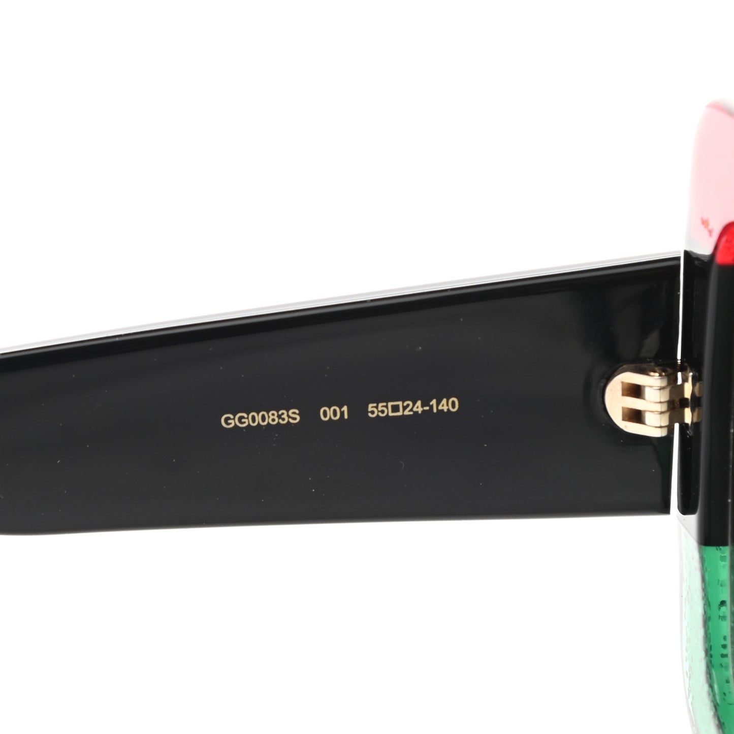 Acetate Square Frame Sunglasses GG0083S Glitter Red Black Green