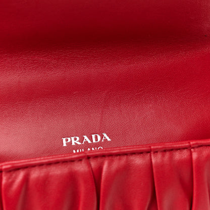 Prada Nappa Gaufre Small Chain Flap Shoulder Bag Fuoco 14 of 14