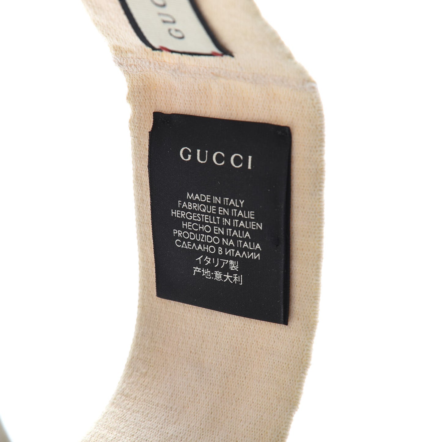 Cotton Elastic Logo Headband White