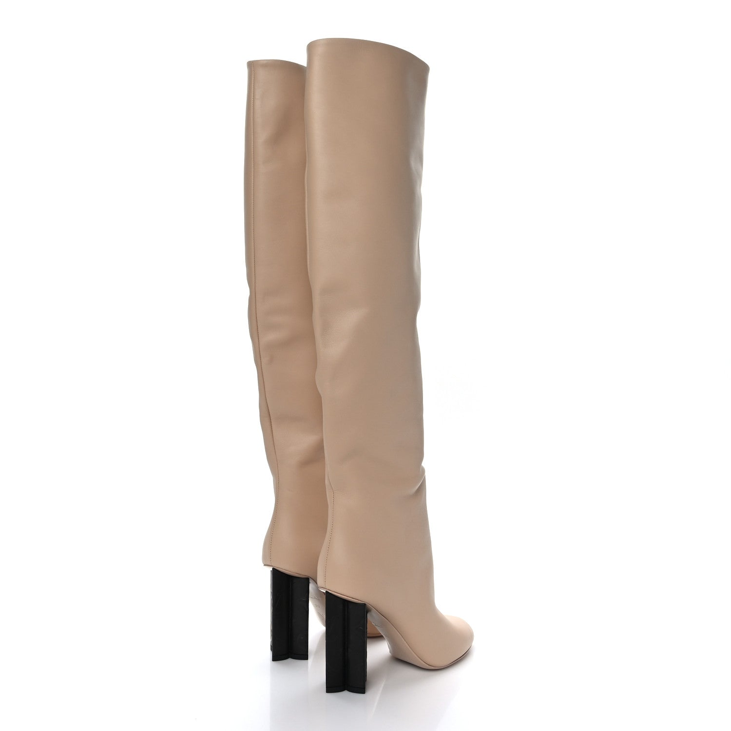 Louis Vuitton Calfskin Silhouette High Boots 36 Beige 4 of 8