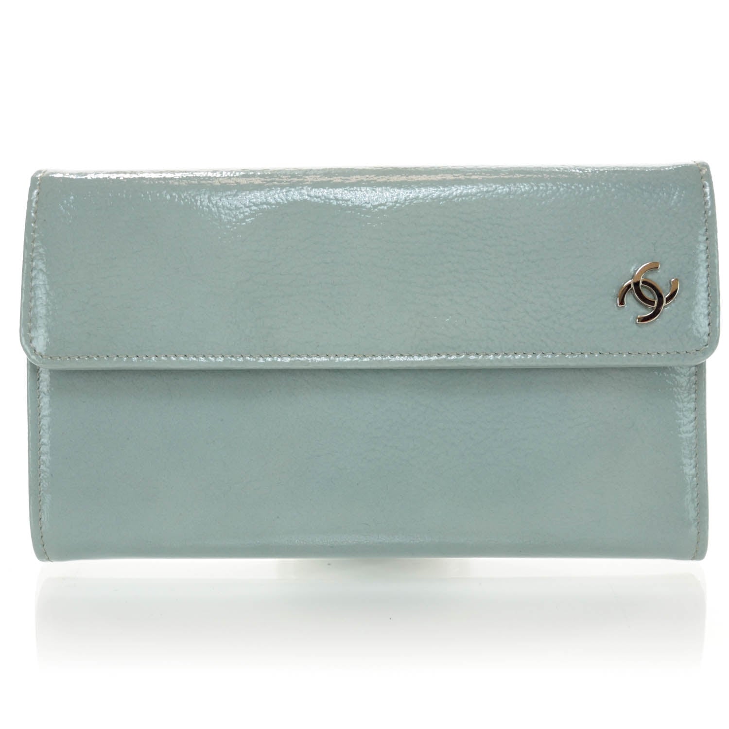 Chanel Patent Large Flap Wallet Blue 1 of 10