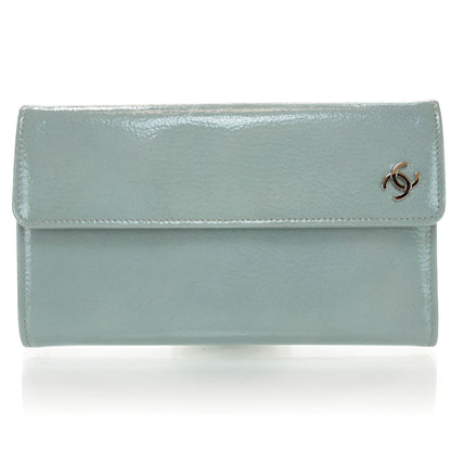 Chanel Patent Large Flap Wallet Blue 1 of 10