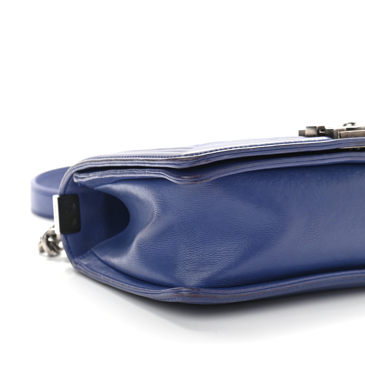 Calfskin Quilted Medium Boy Flap Blue