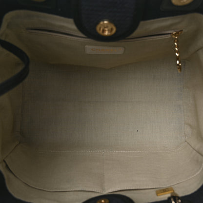 Chanel Mixed Fibers Small Deauville Tote Black 6 of 12