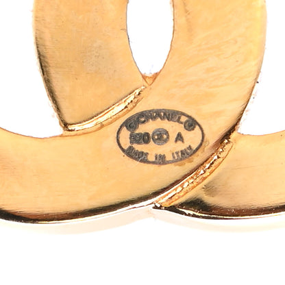 Chanel Metal CC Paris Button Stud Earrings Gold 4 of 4