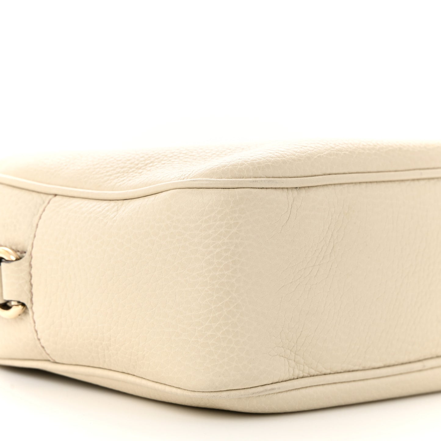 Pebbled Calfskin Small Soho Disco Bag Off White
