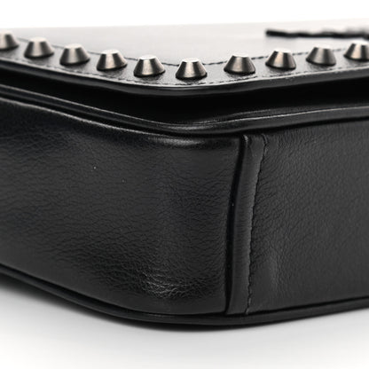 Prada Glace Calfskin Studded Crossbody Black 9 of 12