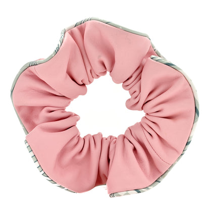 Hermes Nappa Silk Sangles en Zigzag Bandana Claudia Scrunchie Rose Sakura Vert D'eau 2 of 3