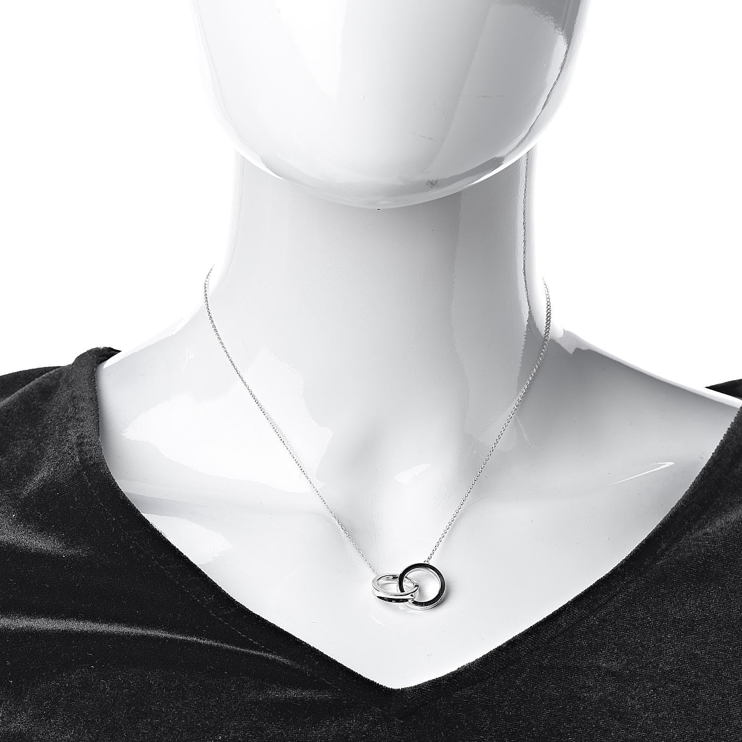 Tiffany Sterling Silver 1837 Interlocking Circles Pendant Necklace 2 of 6
