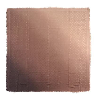 Louis Vuitton Silk Wool Monogram Denim Shawl Brown 1 of 3