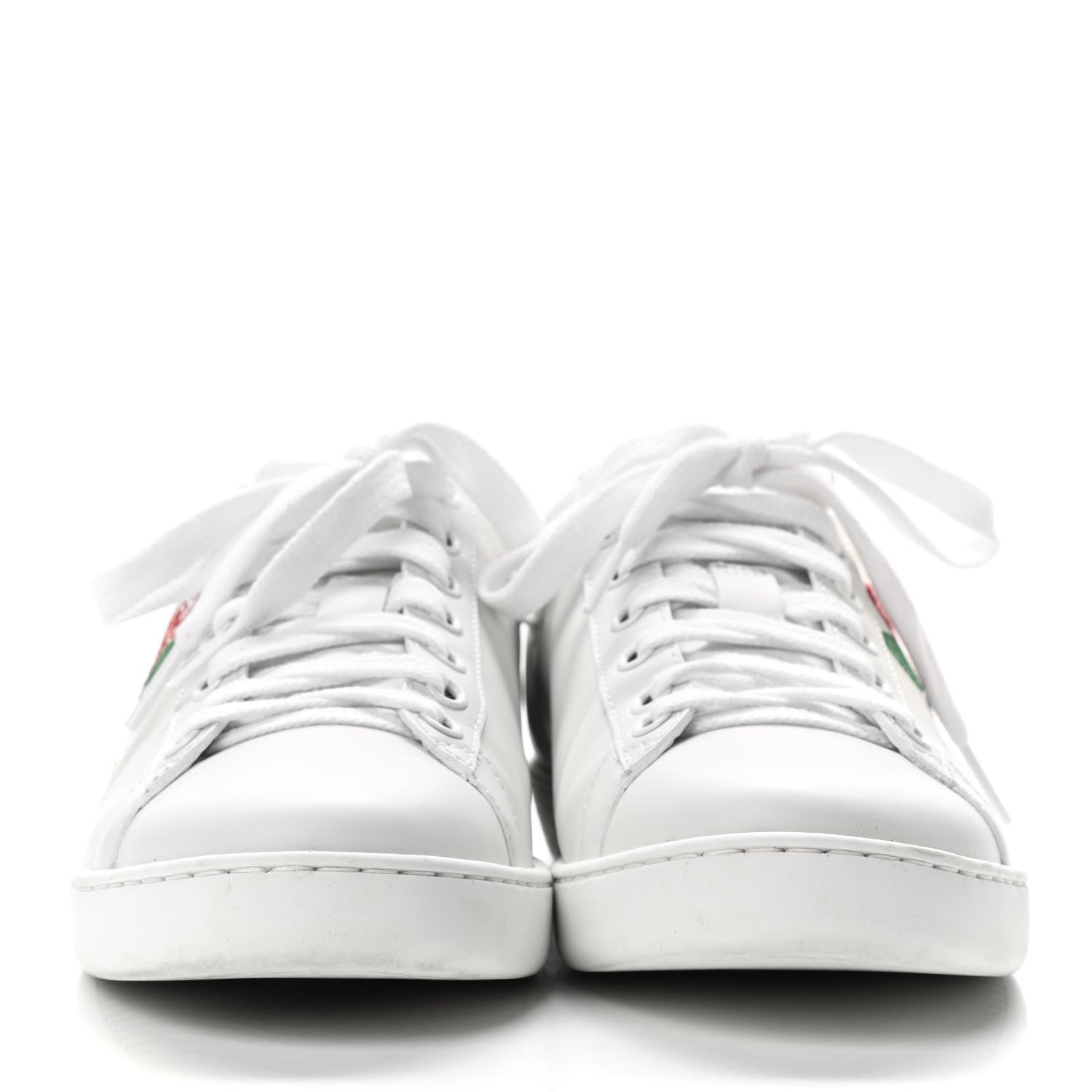 Gucci Calfskin Miro Soft Tennis Embroidered Womens Ace Sneakers 37 White Rio Blue 2 of 9
