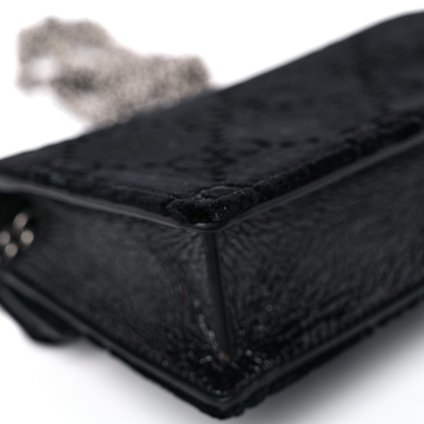 Velvet GG Monogram Super Mini Dionysus Shoulder Bag Black