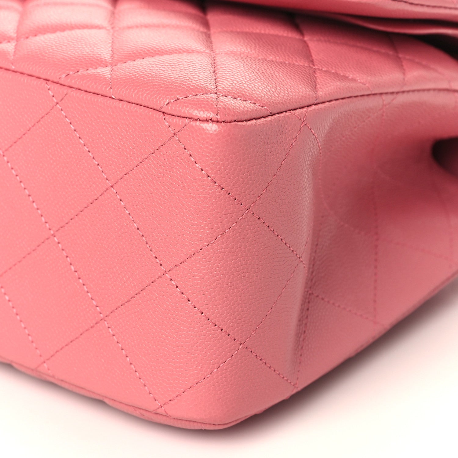 Chanel Caviar Quilted Jumbo Double Flap Dark Pink 9 of 10