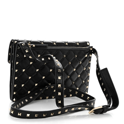 Valentino Garavani Lambskin Rockstud Spike Crossbody Bag Black 3 of 11