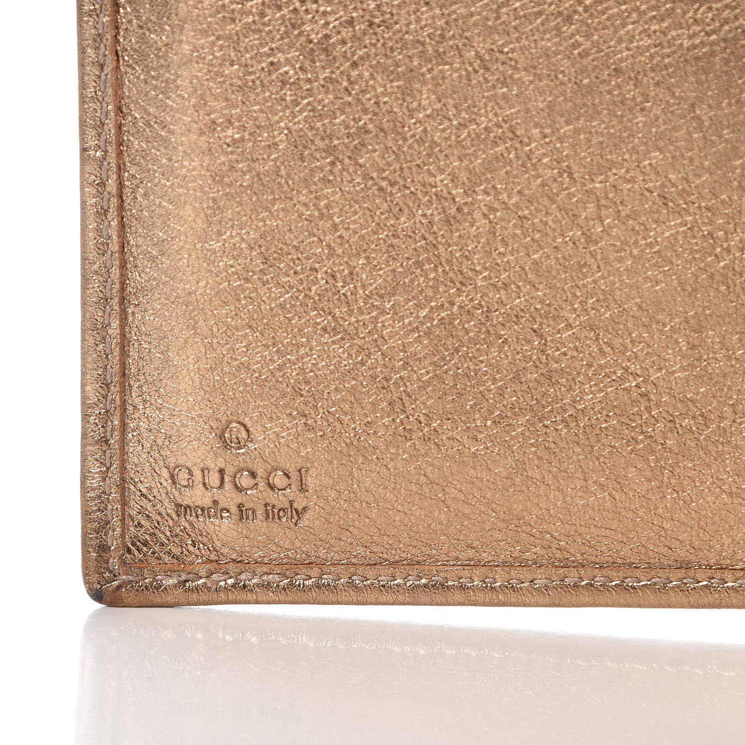 Gucci Metallic Crystal Monogram French Flap Wallet Gold 7 of 12