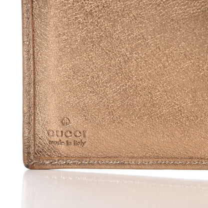 Gucci Metallic Crystal Monogram French Flap Wallet Gold 7 of 12