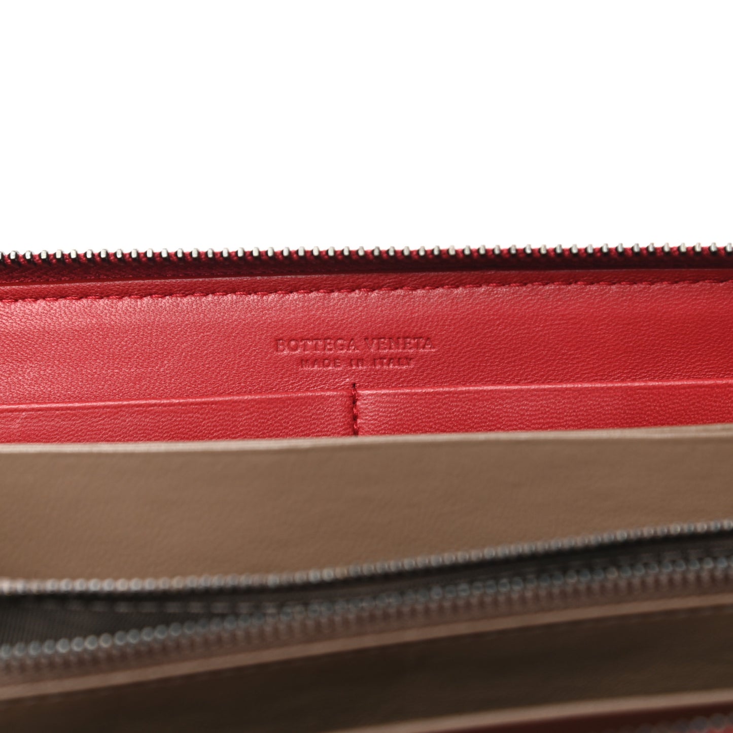 Intrecciato Zip Around Wallet Red