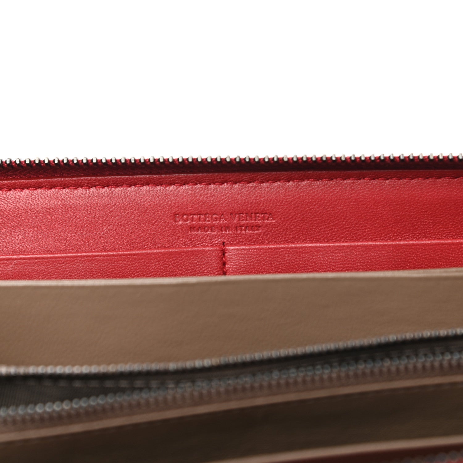 Bottega Veneta Intrecciato Zip Around Wallet Red 6 of 9
