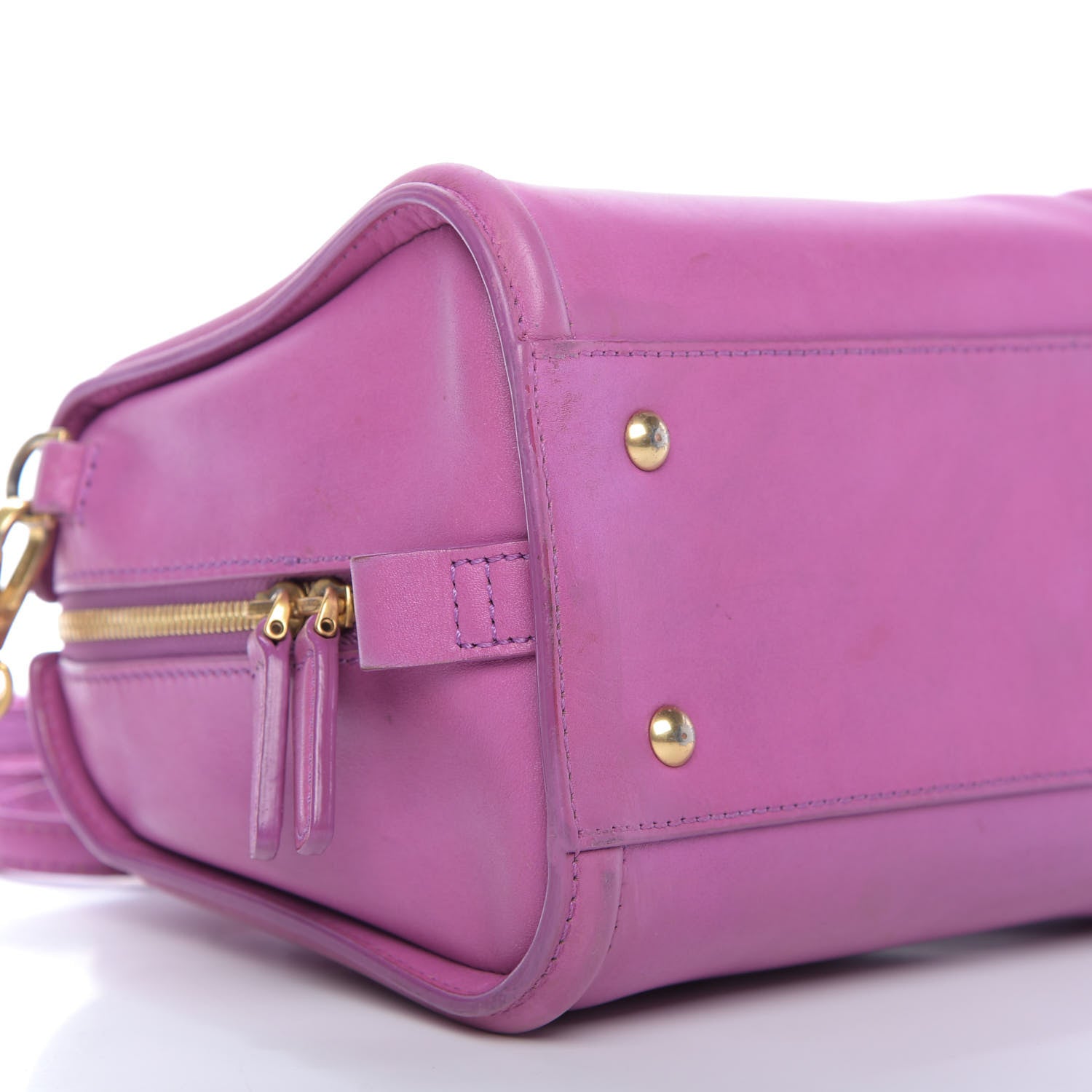 MCM Calfskin Mini Top Handle Satchel Pink 6 of 9