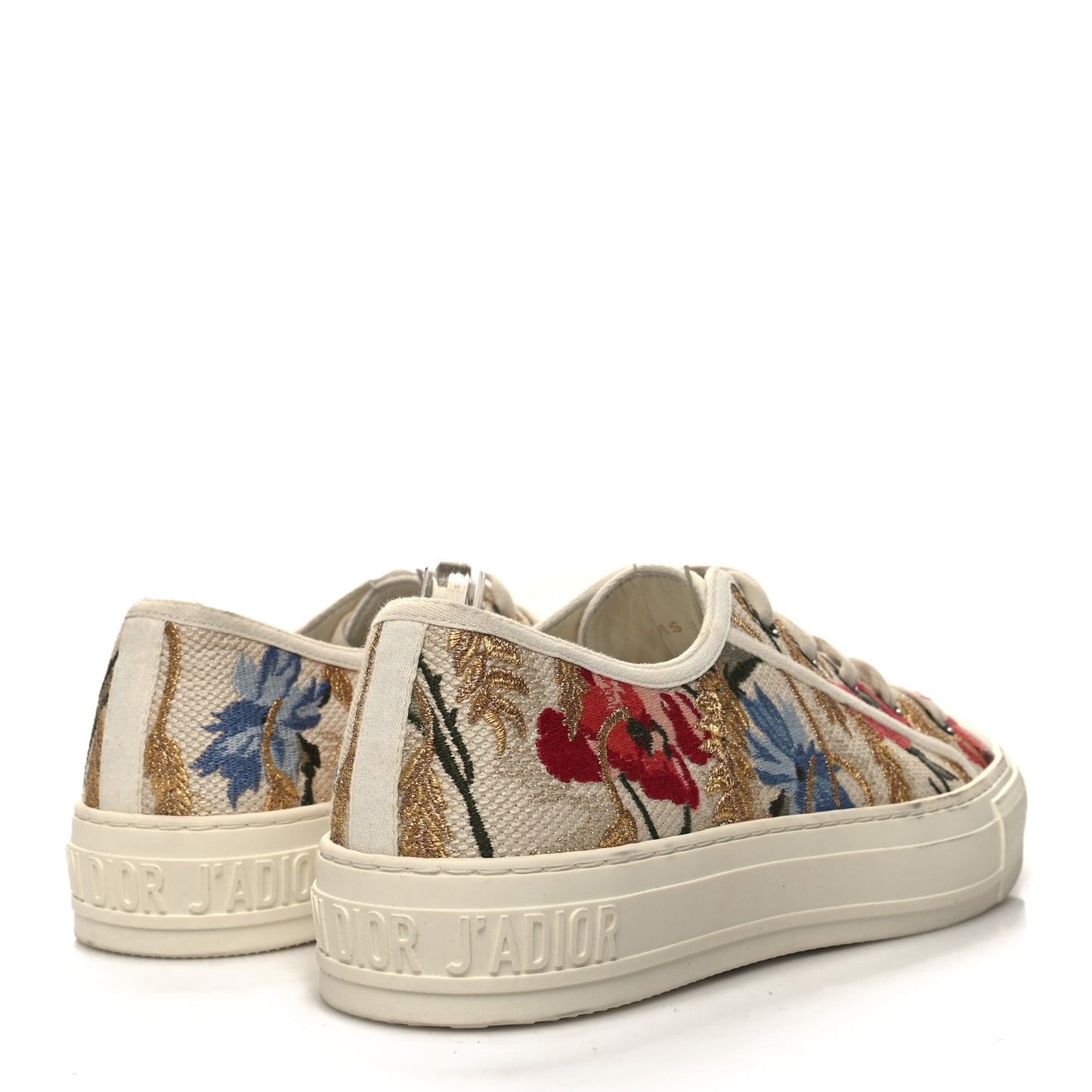 Canvas Floral Embroidered Womens Walk'N'Dior Low Top Sneakers 39 Multicolor