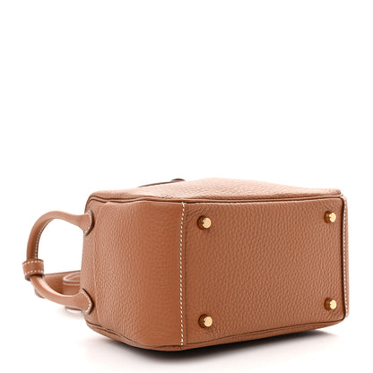 Hermes Taurillon Clemence Mini Lindy 20 Gold 5 of 11
