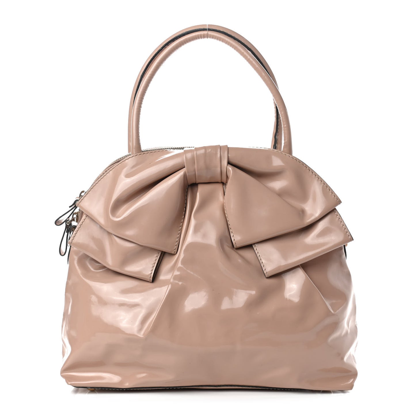 Patent Lacca Bow Dome Tote Blush