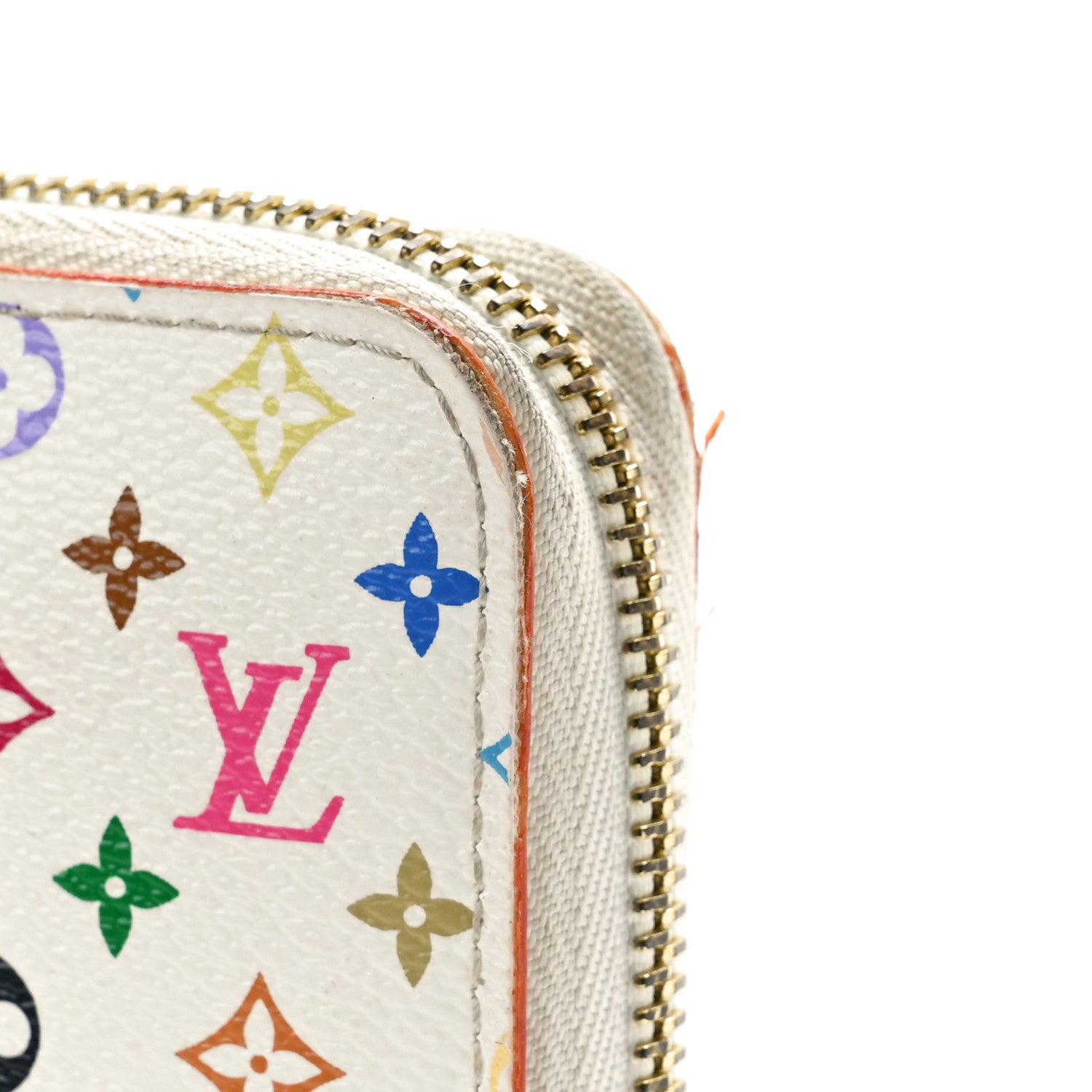 Louis Vuitton Monogram Multicolor Zippy Wallet White Litchi 8 of 9
