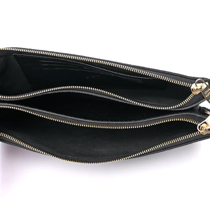 Louis Vuitton Empreinte Monogram Giant Double Zip Pochette Black Cream 5 of 12