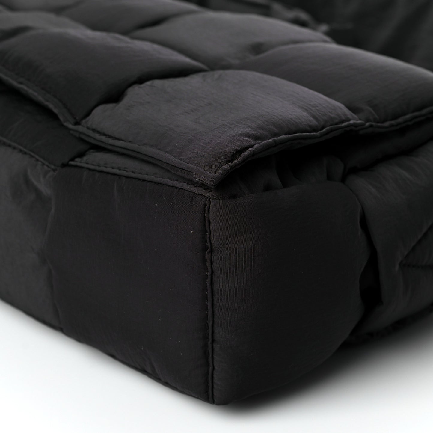 Nylon Intrecciato Padded Tech Cassette Bag Black