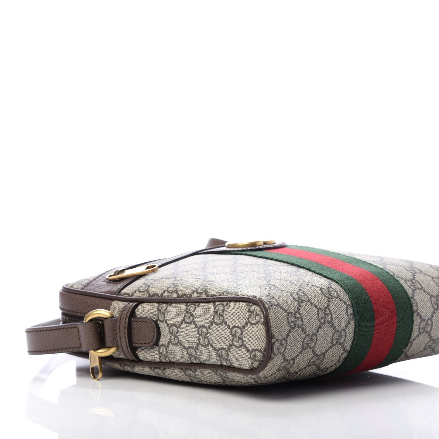GG Supreme Monogram Web Small Ophidia Messenger Bag Brown