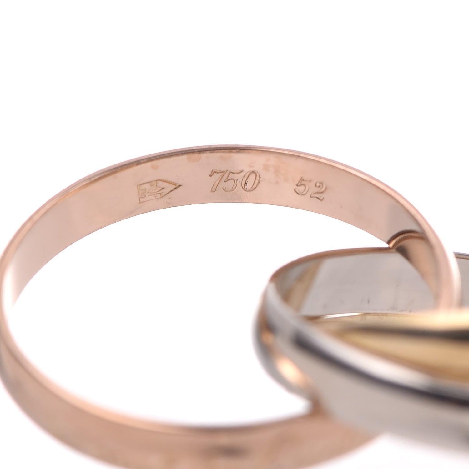 Cartier 18K Pink Yellow White Gold Les Must De Trinity Ring 52 6 4 of 5