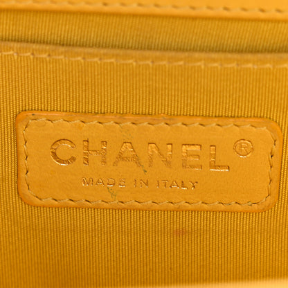 Chanel Calfskin Chevron Embroidered Medium Flap Yellow 10 of 27