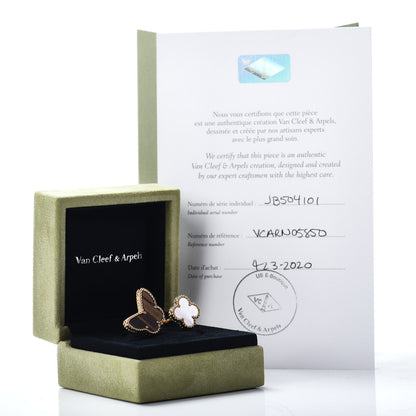 Van Cleef & Arpels 18K Yellow Gold Mother of Pearl Tiger Eye Lucky Alhambra Between the Finger Ring 50 5.25 6 of 6